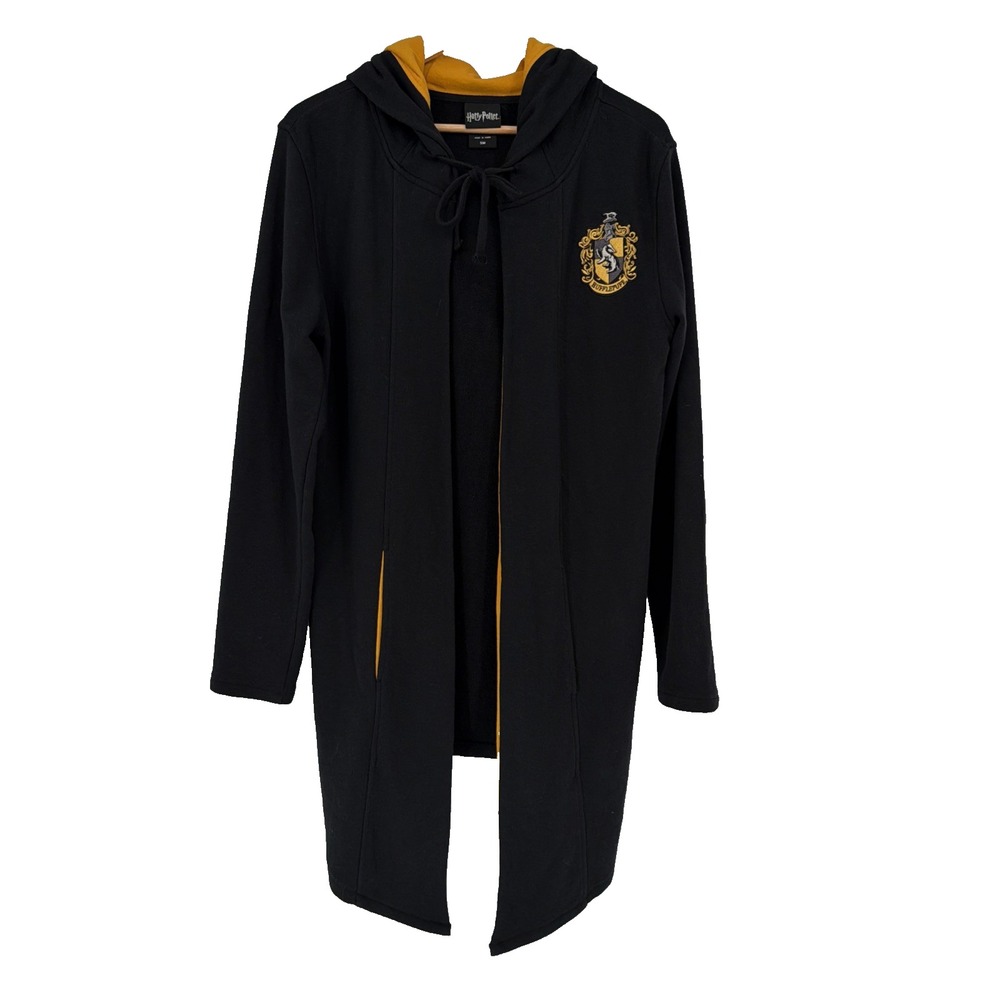 Harry Potter Hot Topic HufflePuff Hoodie Robe Hooded Cloak Wand Pocket Sz S